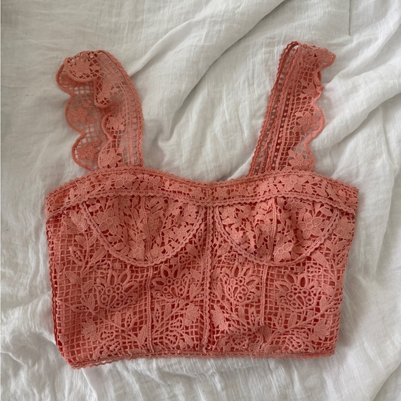 FARM Rio Pink Lace Blouse - Picture 2 of 4